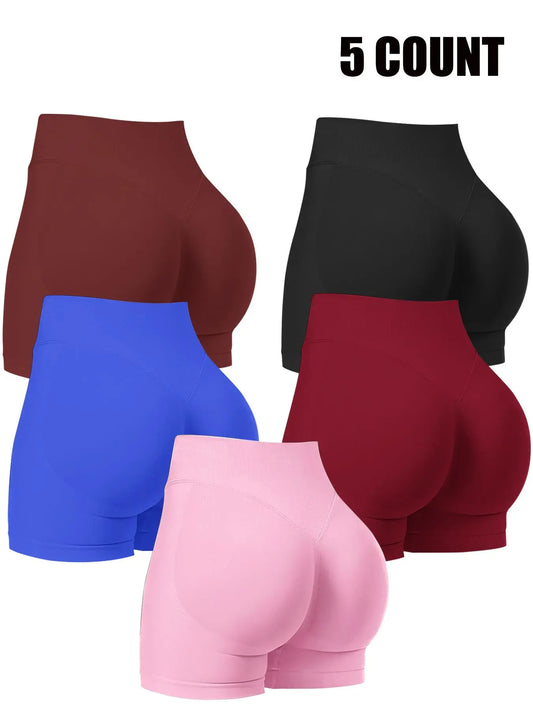 Seamless Shorts for Women, Invisible Scrunch Butt Lifting Gym Booty Biker Shorts, Breathable Comfortable High Stretch Skinny Shorts, Gym Shorts, Ladies Sportswear for Indoor Outdoor Wear, Athletic Shorts, High Waist Shorts